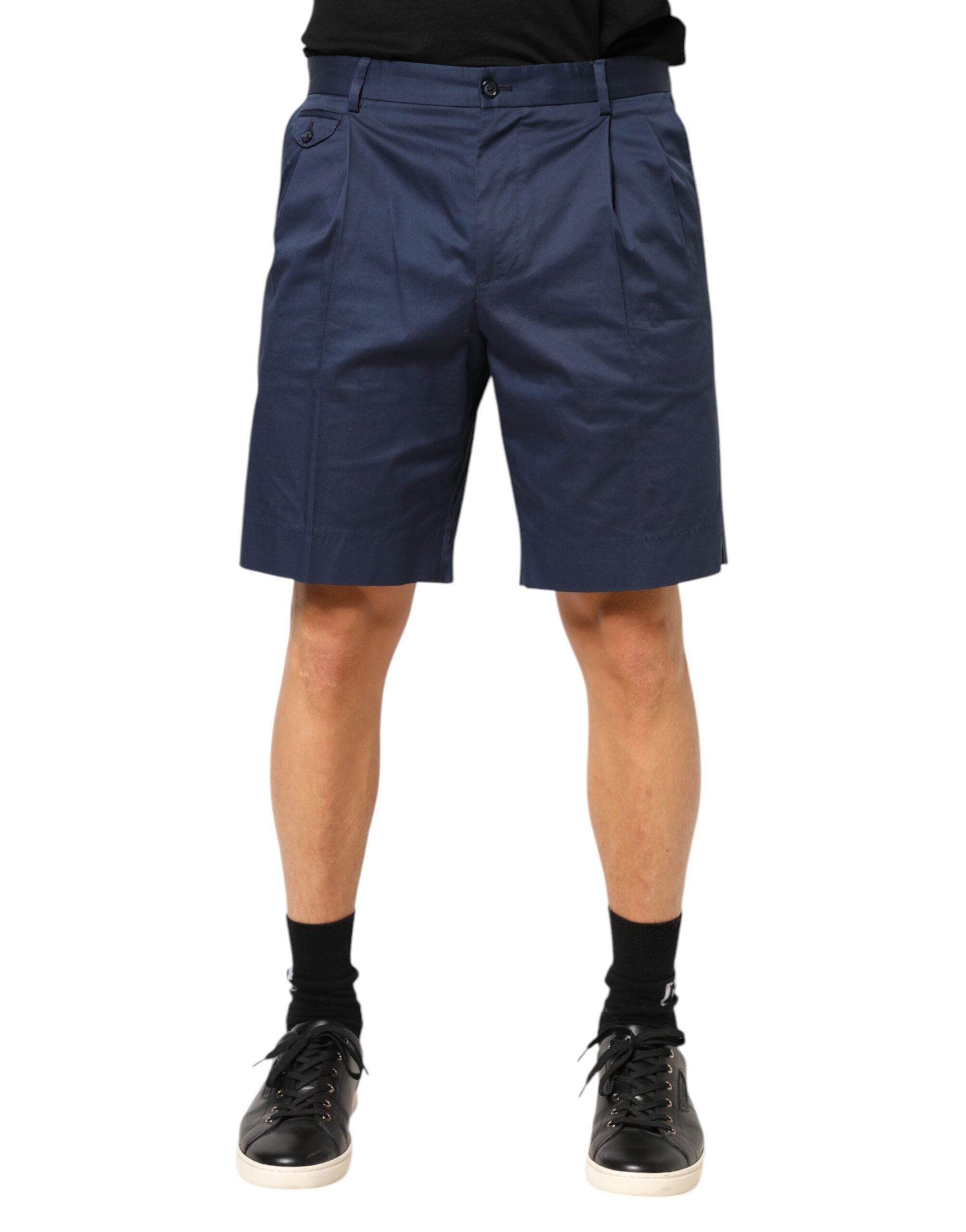 Dolce & Gabbana Cotton Stretch Bermuda Shorts in Blue