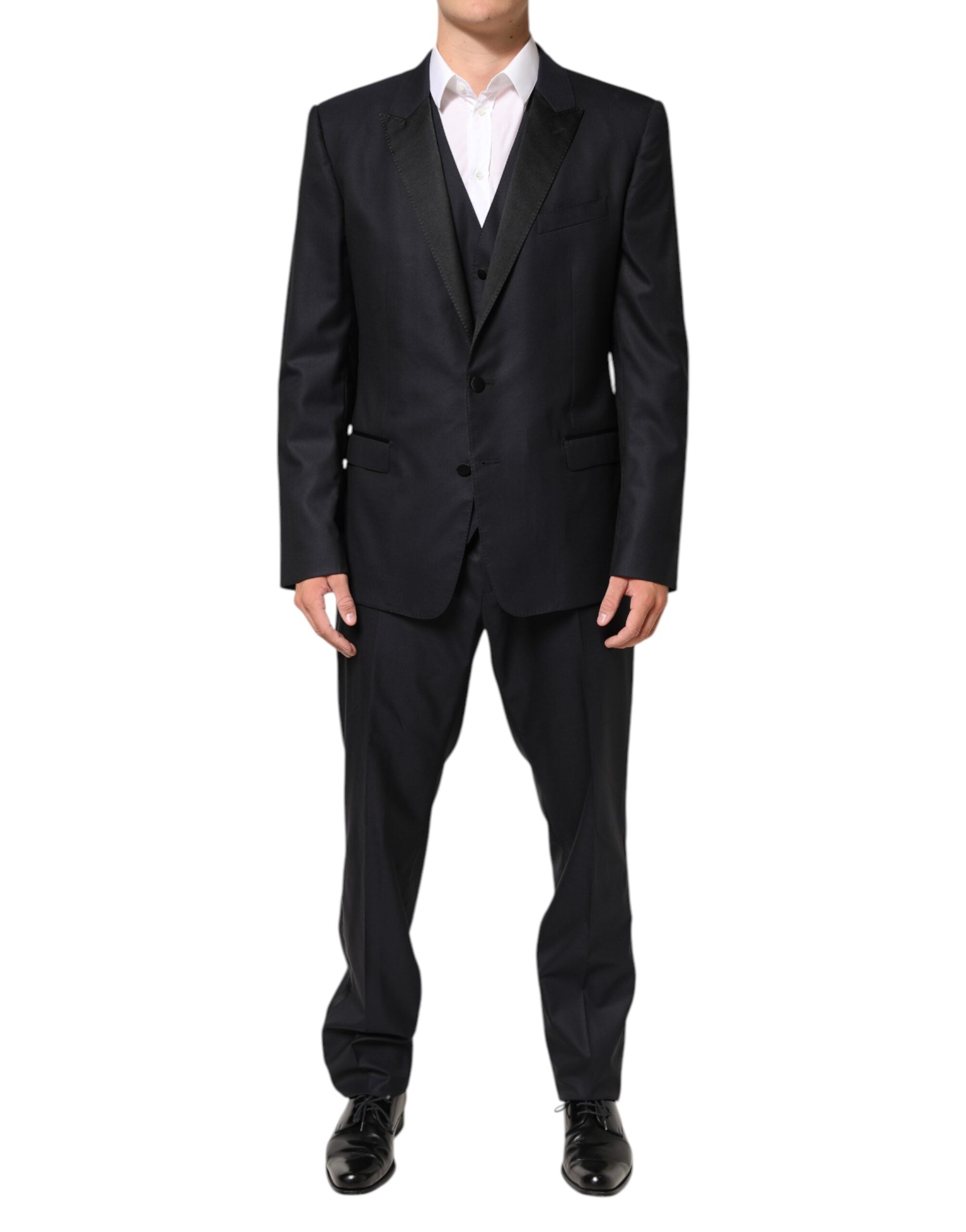 Dolce & Gabbana Virgin Wool Three-Piece Suit in Black