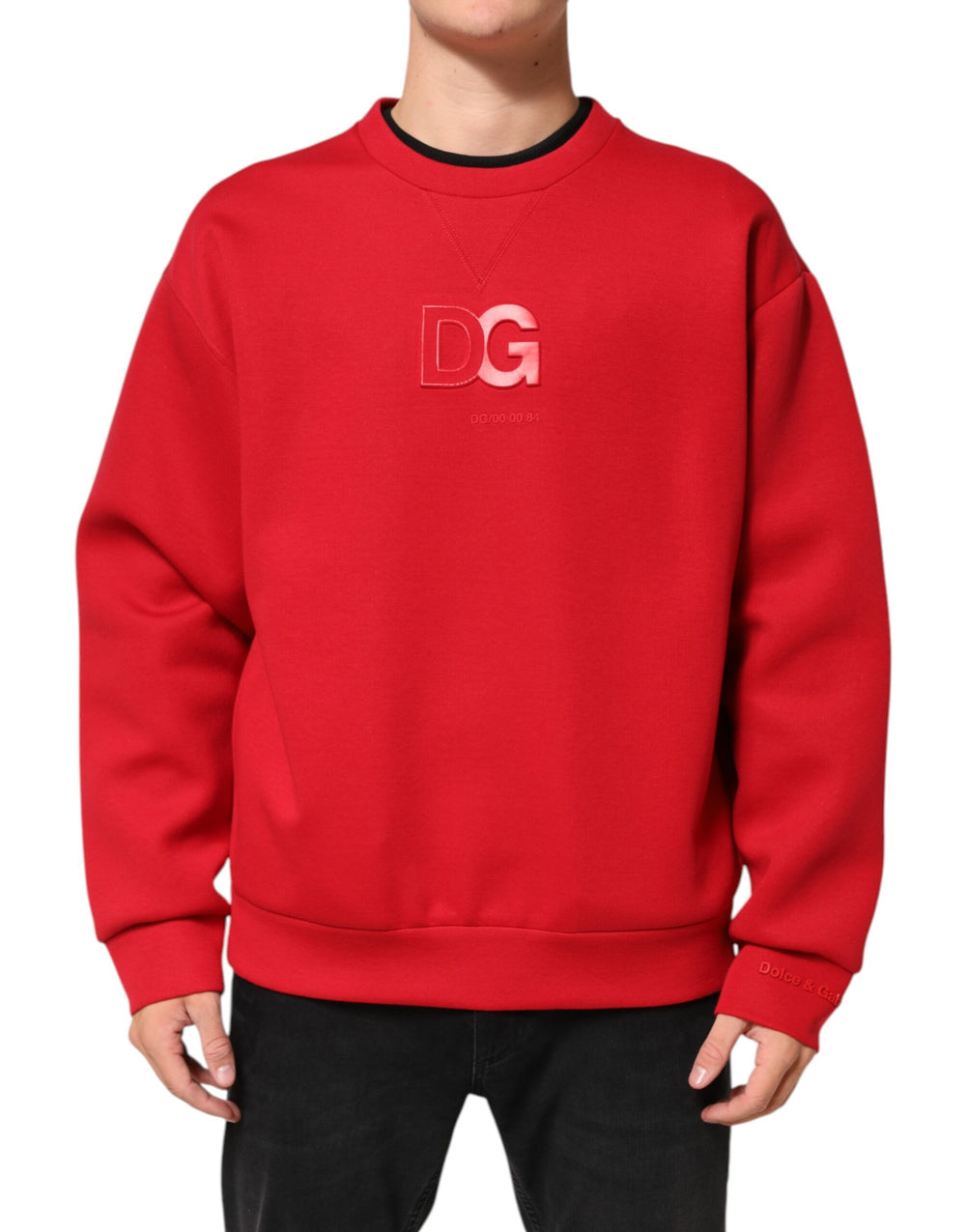 Red DG Logo Crew Neck Men Sweatshirt Sweater mens luxury fashion - Mens Edit