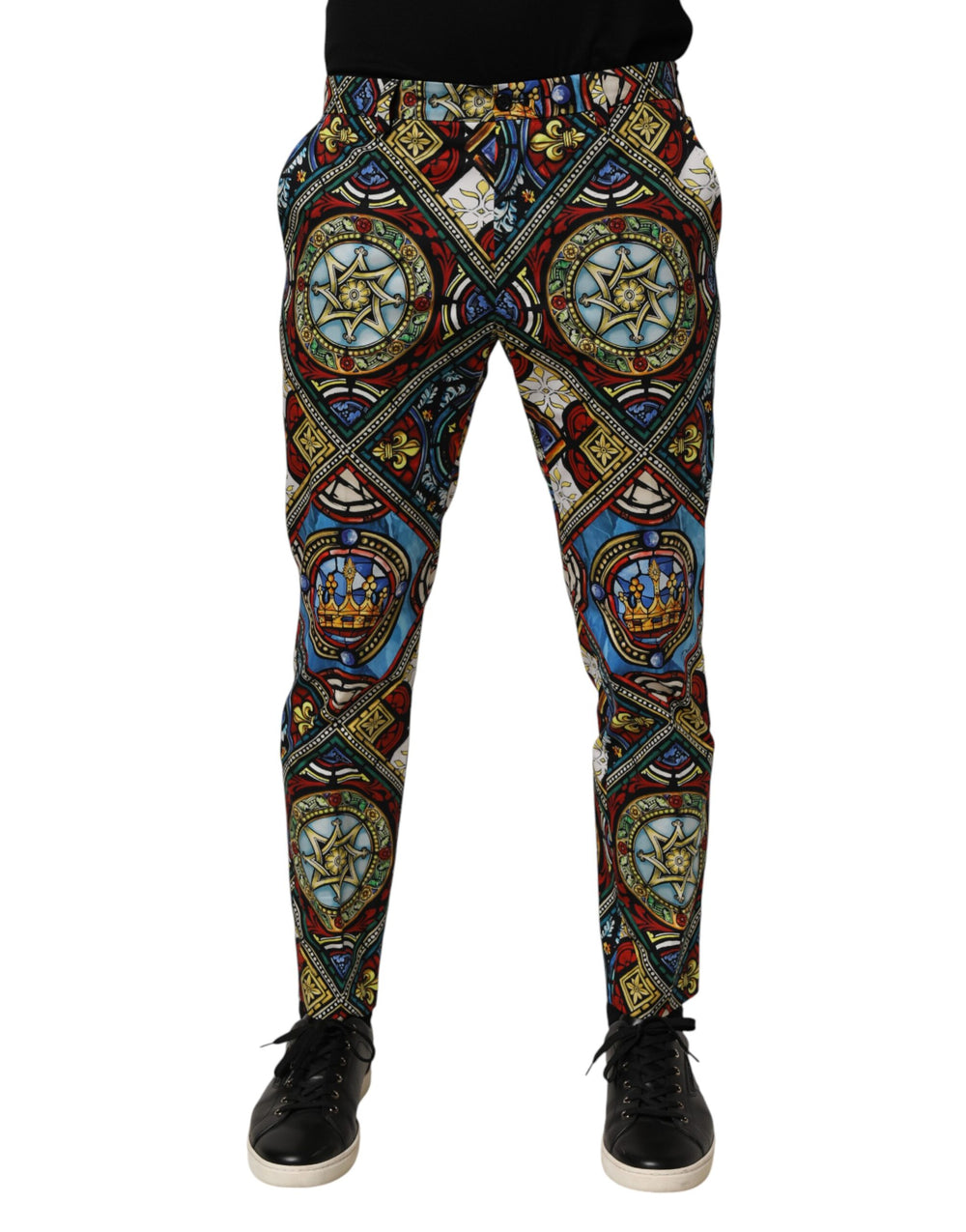 Multicolor Stained Glass Window Style Print Men Pants mens luxury fashion - Mens Edit