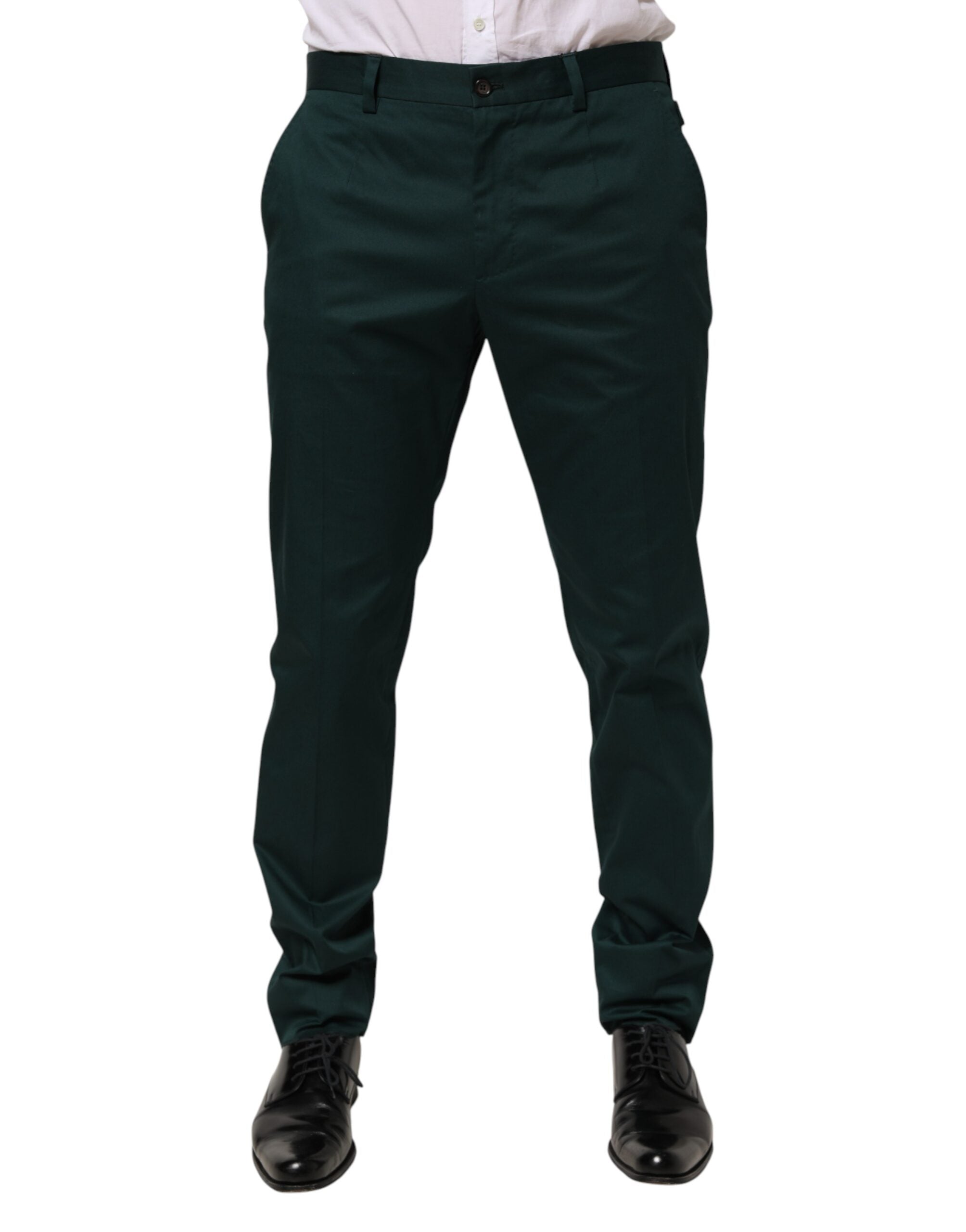 Green Cotton Formal Dress Men Trouser Pants mens luxury fashion - Mens Edit