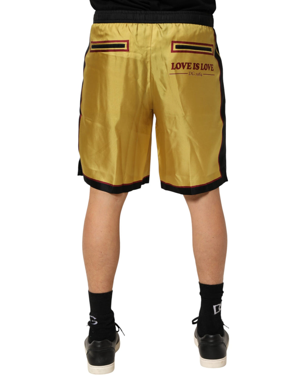 Dolce & Gabbana Silk Bermuda Shorts in Yellow Floral Print
