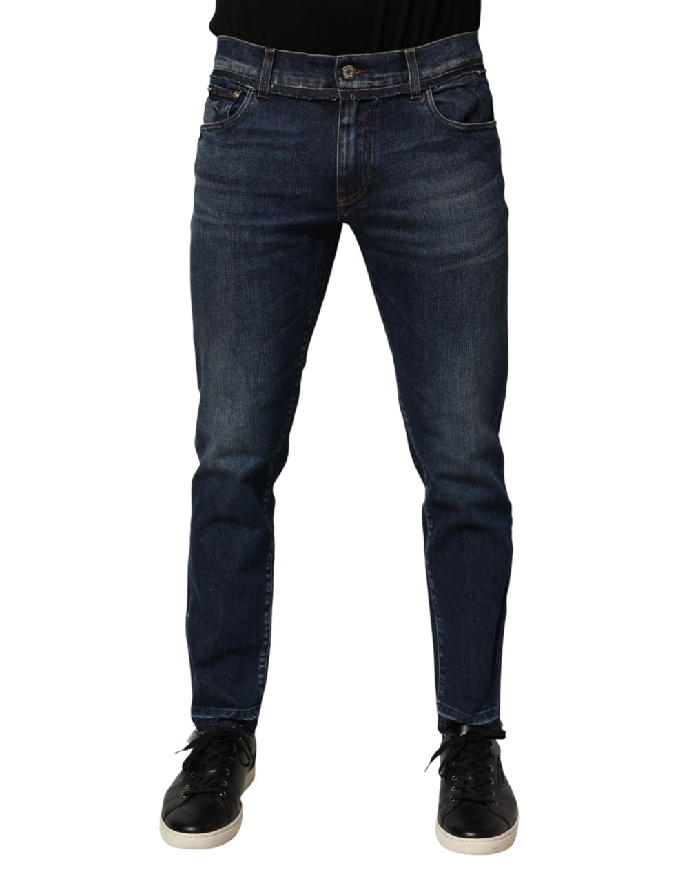 Blue Cotton Stretch Skinny Men Denim Jeans mens luxury fashion - Mens Edit