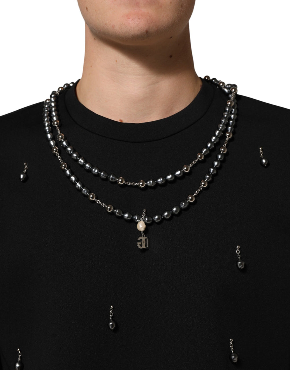 Dolce & Gabbana Embellished Crew-Neck T-Shirt in Black