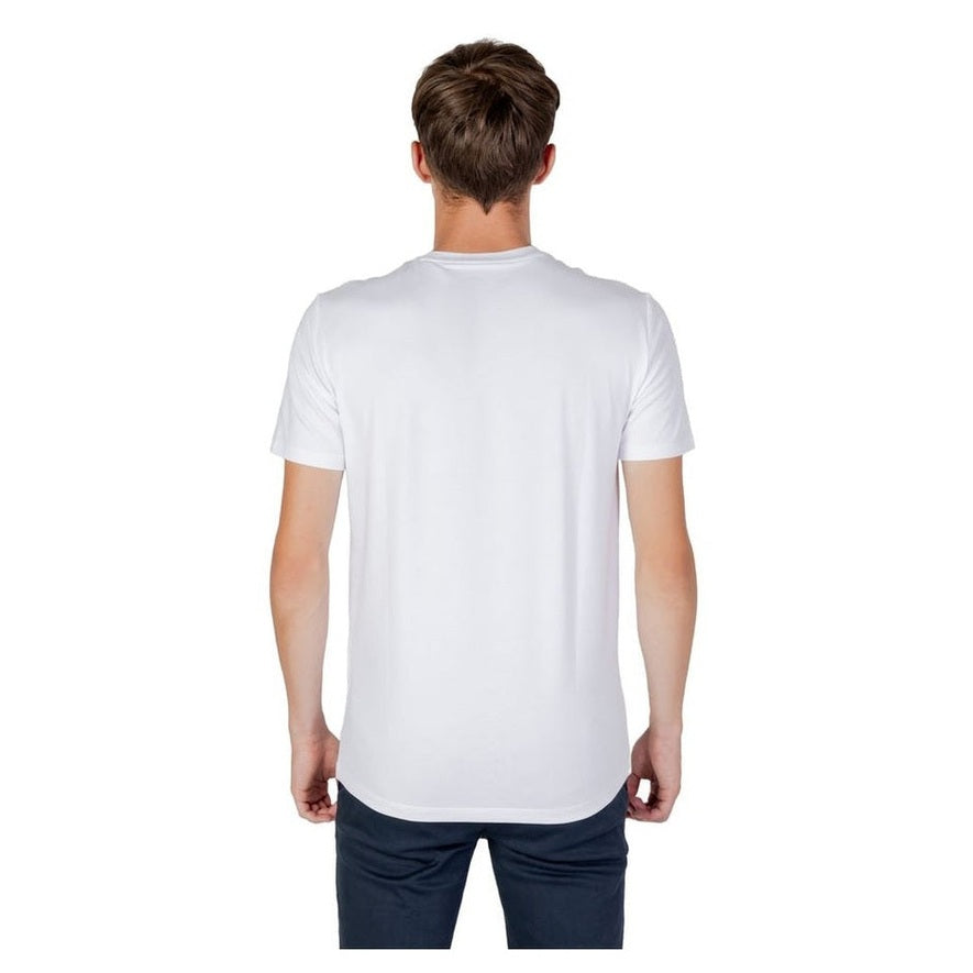 Armani Exchange White Cotton-Polyester Crew-Neck T-Shirt