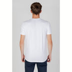 Armani Exchange White Cotton-Polyester Crew-Neck T-Shirt