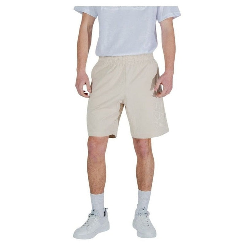 EA7 Emporio Armani Beige Cotton Men's Bermuda Shorts - Designer | Mens Edit