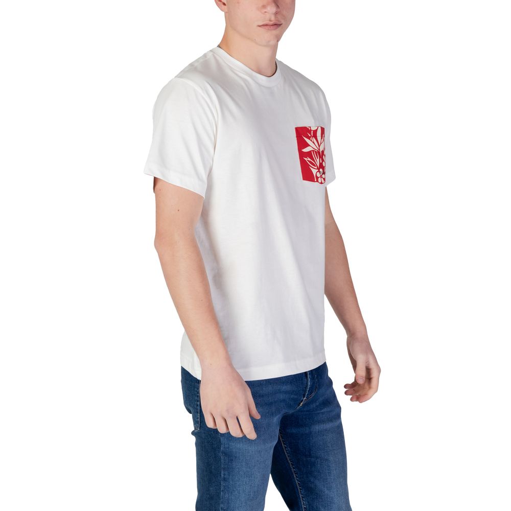 Replay Λευκό Βαμβακερό T-Shirt