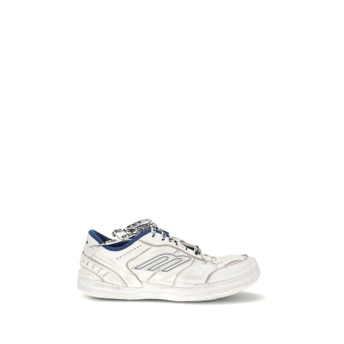 Balenciaga Distressed Leather Sneakers in Grey mens luxury fashion - Mens Edit