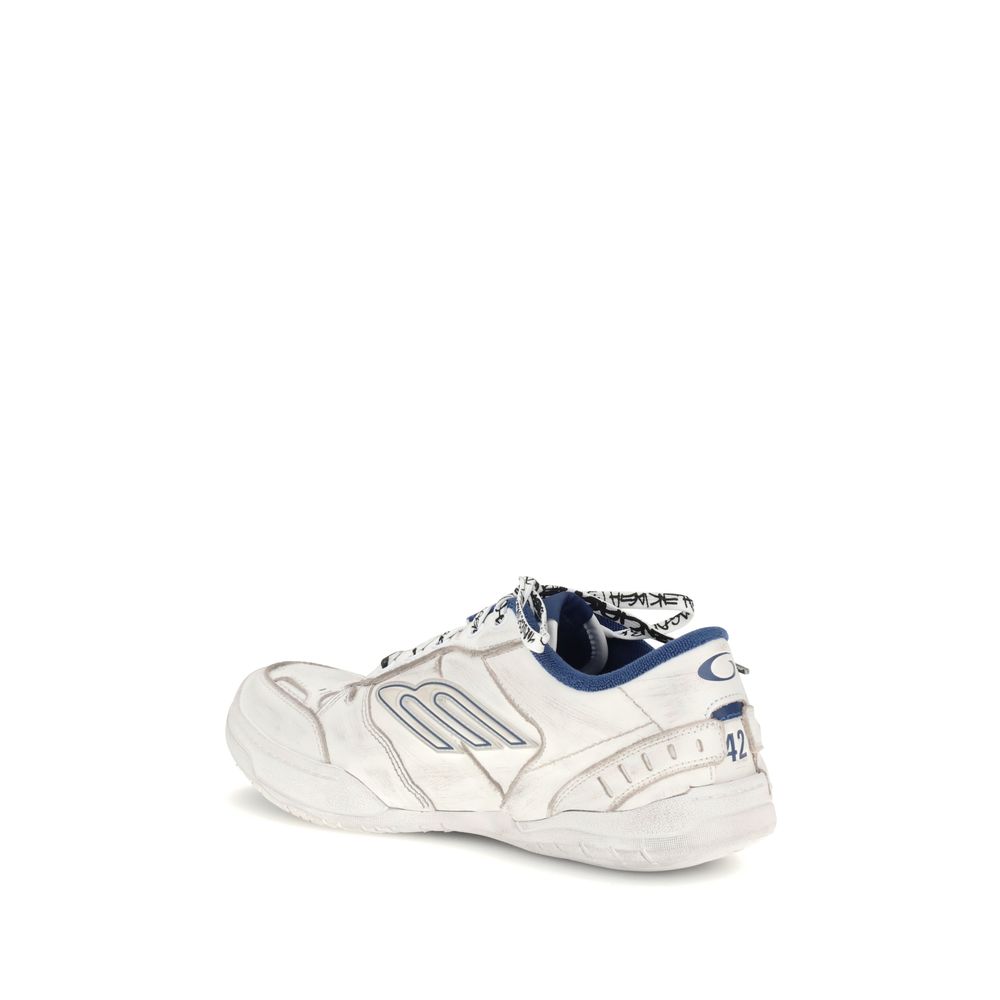 Balenciaga Distressed Leather Sneakers in Grey