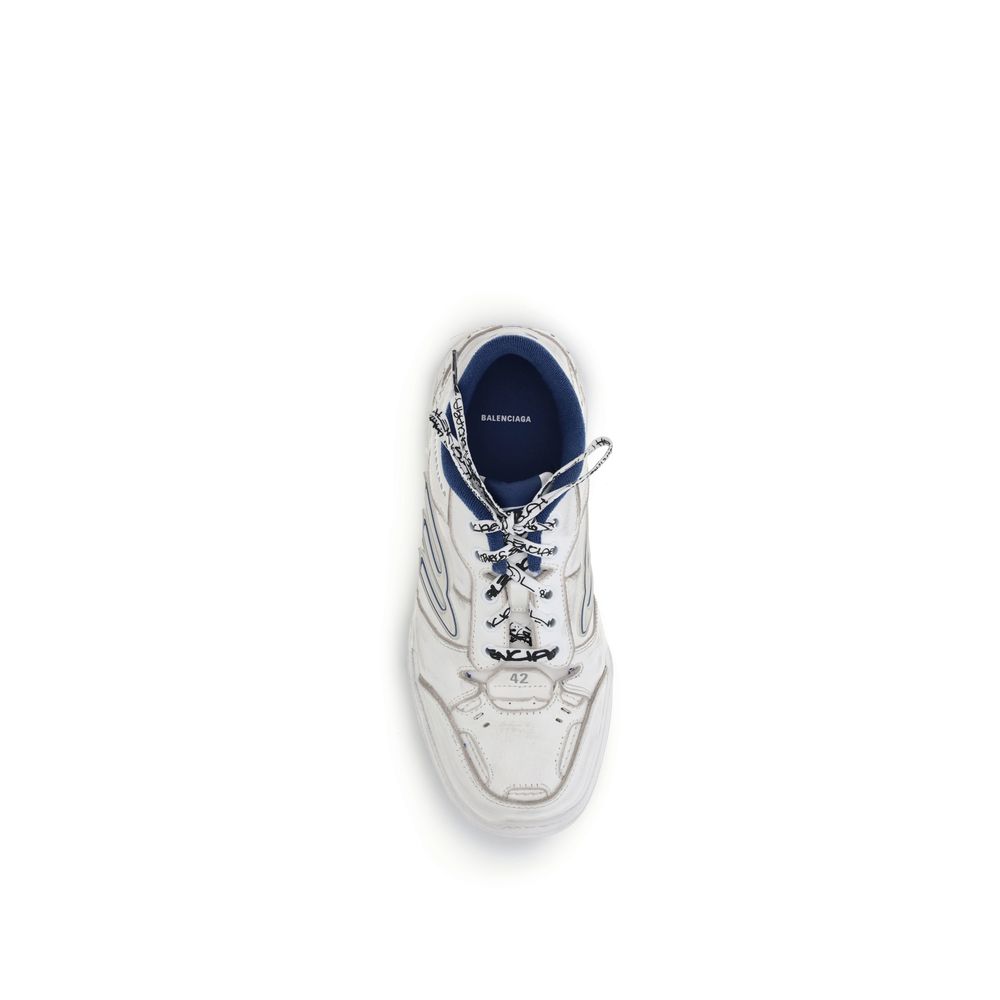 Balenciaga Distressed Leather Sneakers in Grey
