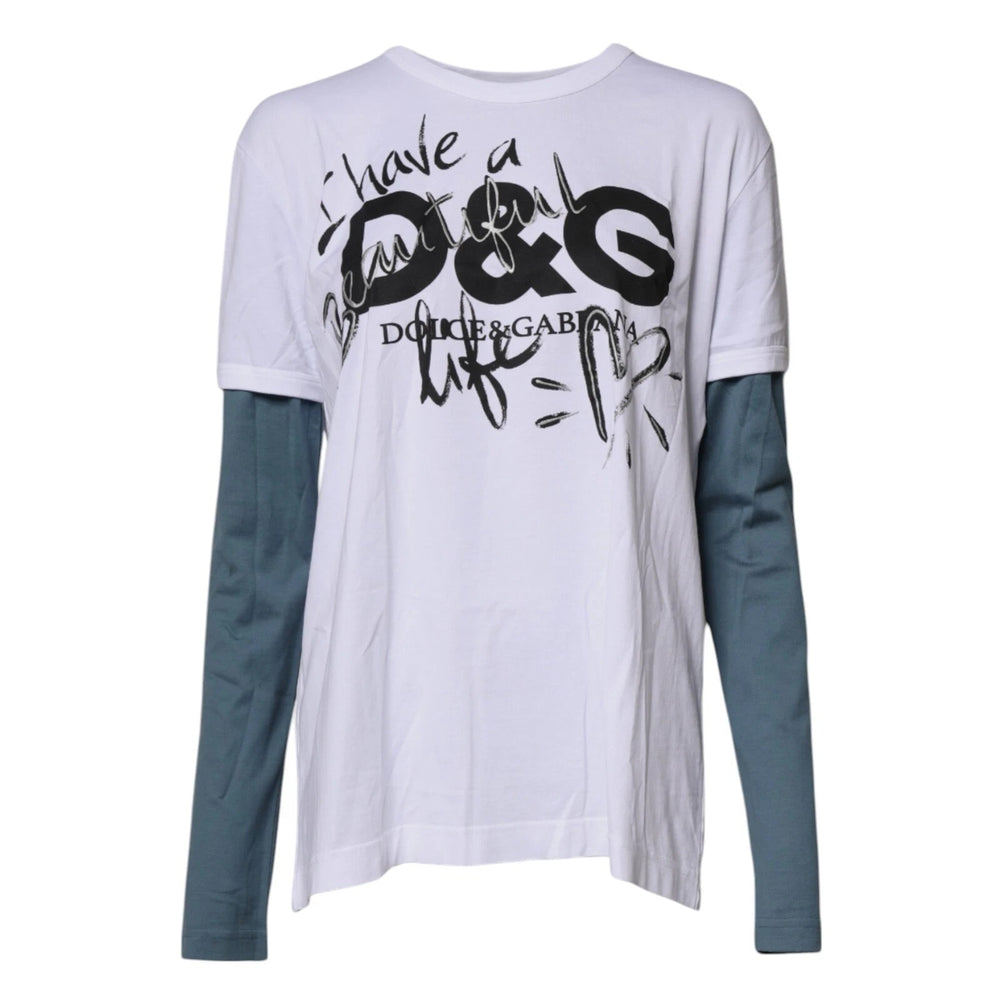 White Graphic Print Cotton Crew Neck T-shirt mens luxury fashion - Mens Edit