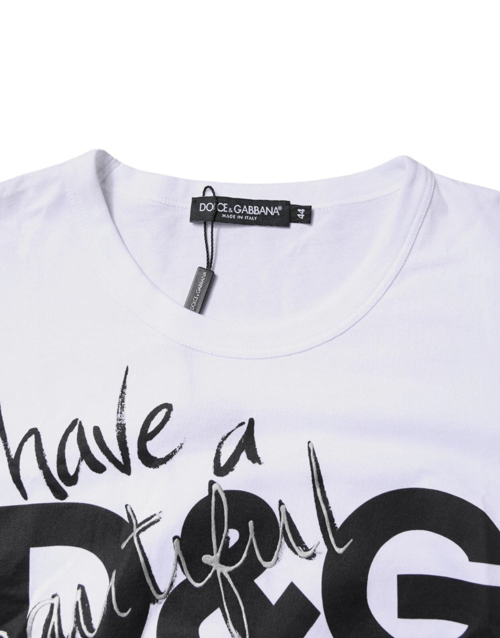 Dolce & Gabbana Graphic Print Cotton T-shirt in White