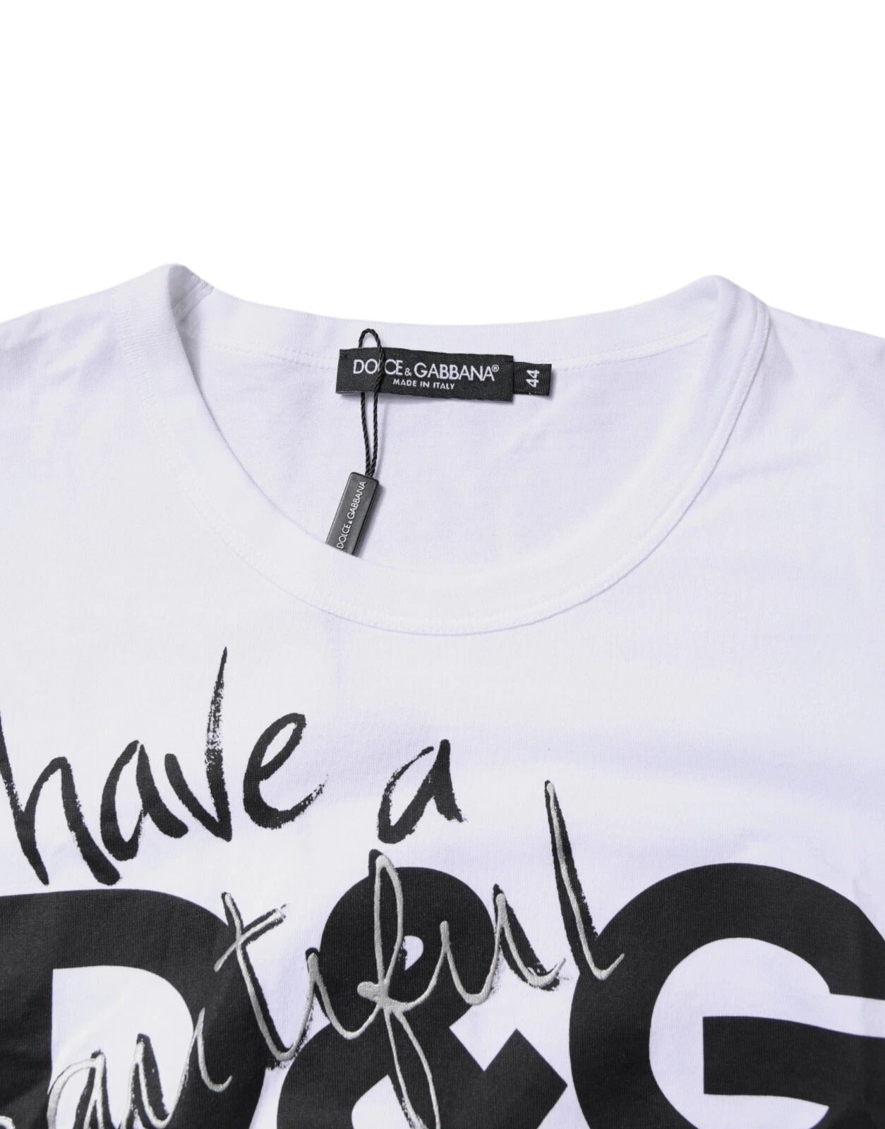 Dolce & Gabbana Graphic Print Cotton T-shirt in White