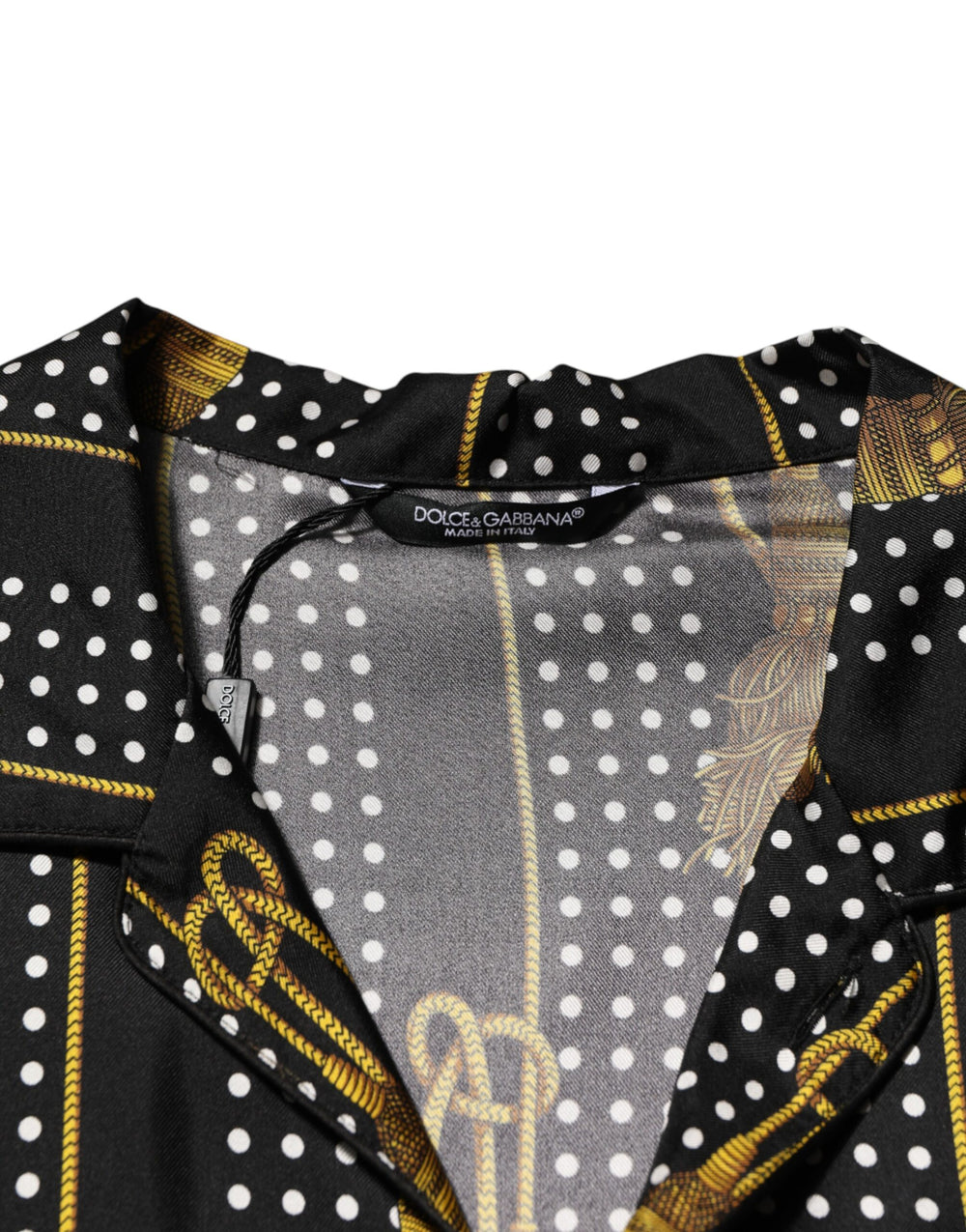 Dolce & Gabbana 100% Silk Button-Down Shirt in Black