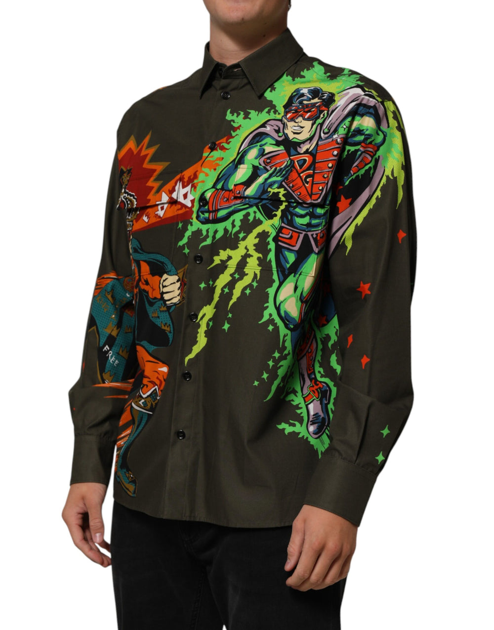 Dolce & Gabbana Cotton Shirt in Green Multicolour