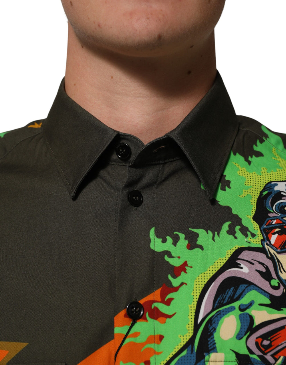 Dolce & Gabbana Cotton Shirt in Green Multicolour