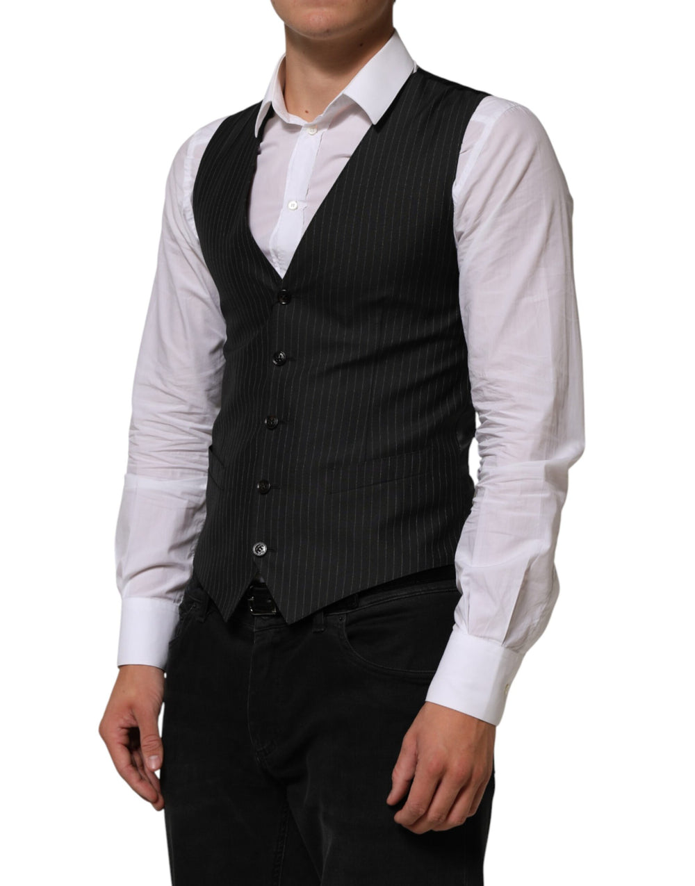 Dolce & Gabbana Wool Blend Waistcoat in Black