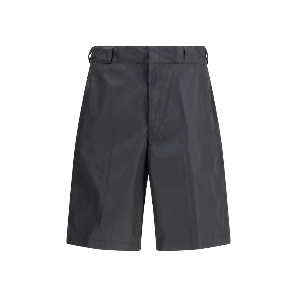Prada Black Recycled Polyamide Bermuda Shorts mens luxury fashion - Mens Edit