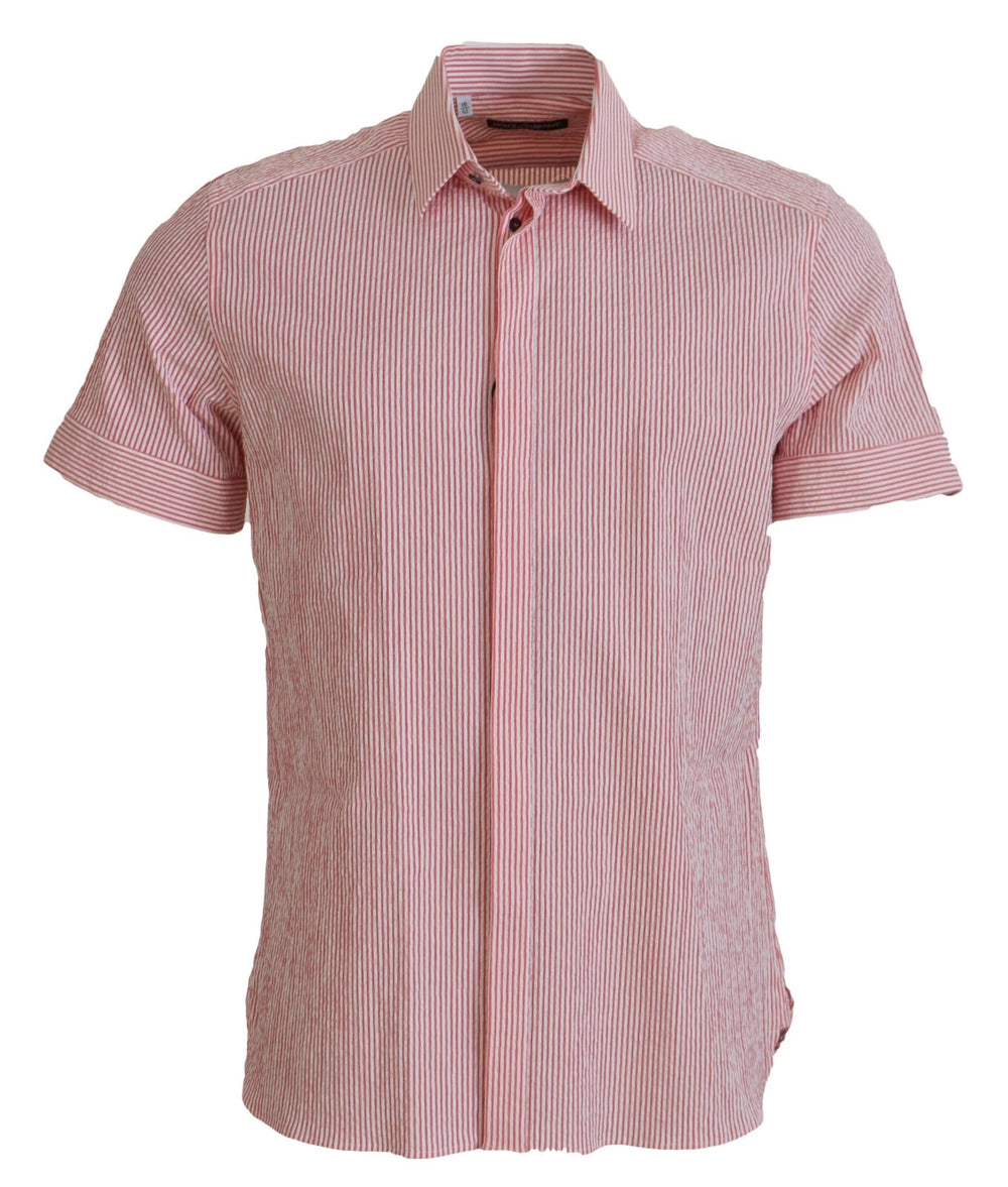 Dolce & Gabbana Striped Cotton Shirt in White and Red