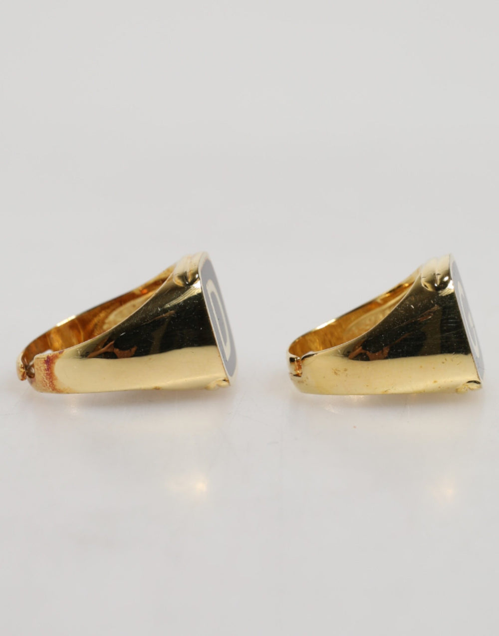 Dolce & Gabbana Brass and Enamel Adjustable Ring in Gold and Black