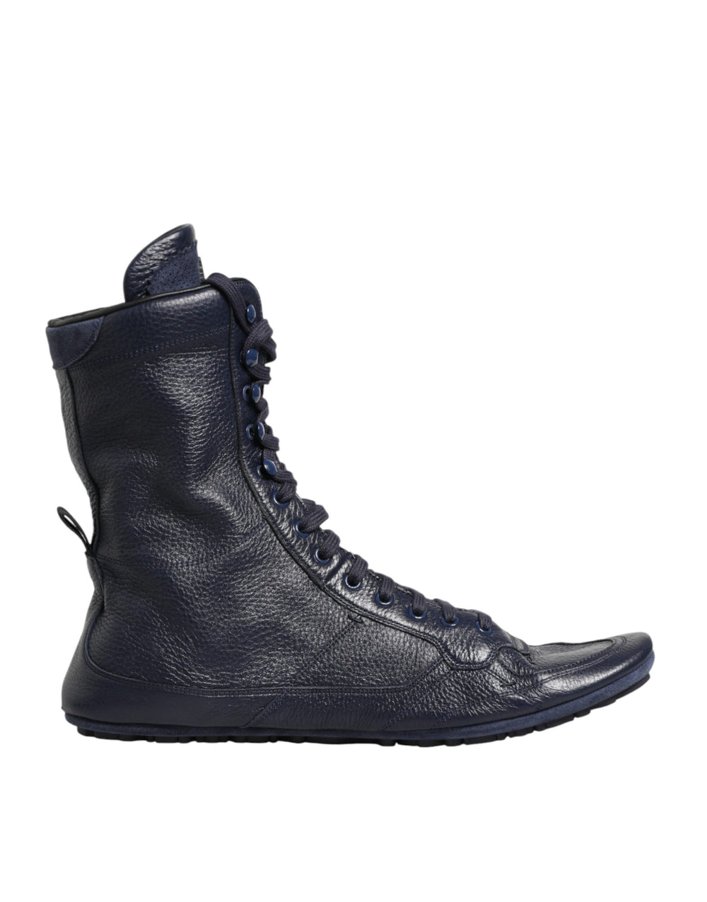 Dolce & Gabbana Deer Leather Mid-Calf Boots in Dark Blue