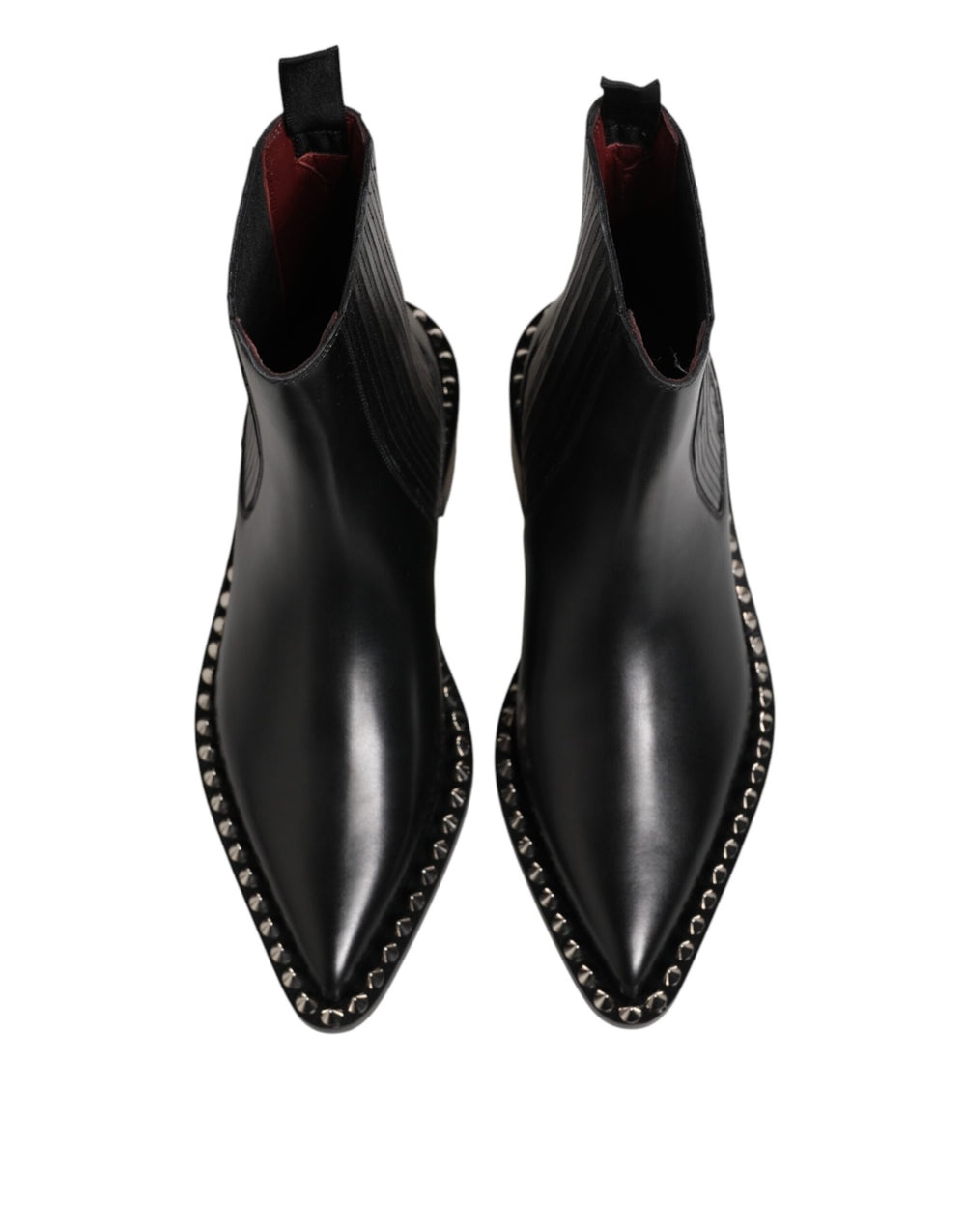 Dolce & Gabbana Studded Leather Chelsea Ankle Boots in Black