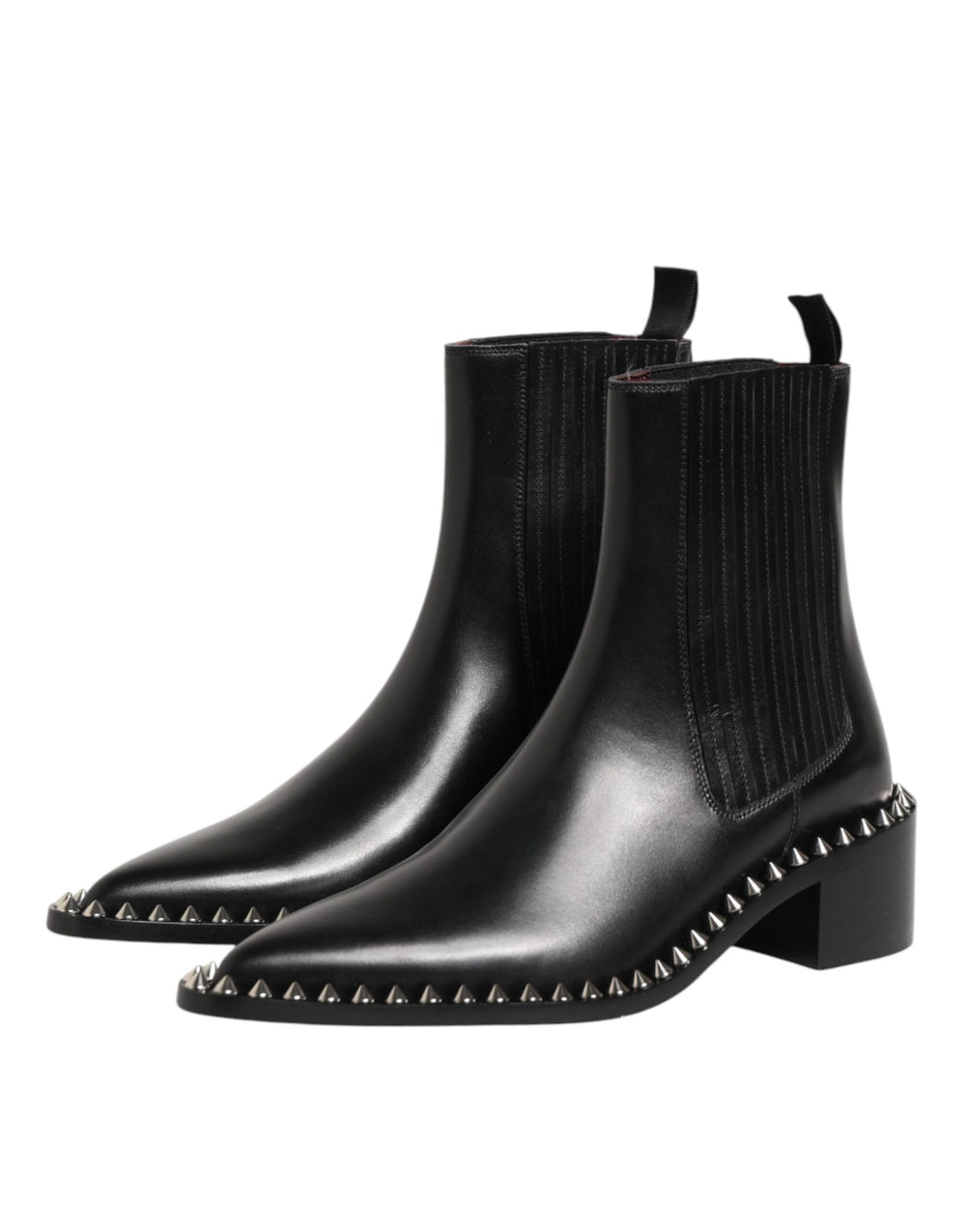 Dolce & Gabbana Studded Leather Chelsea Ankle Boots in Black