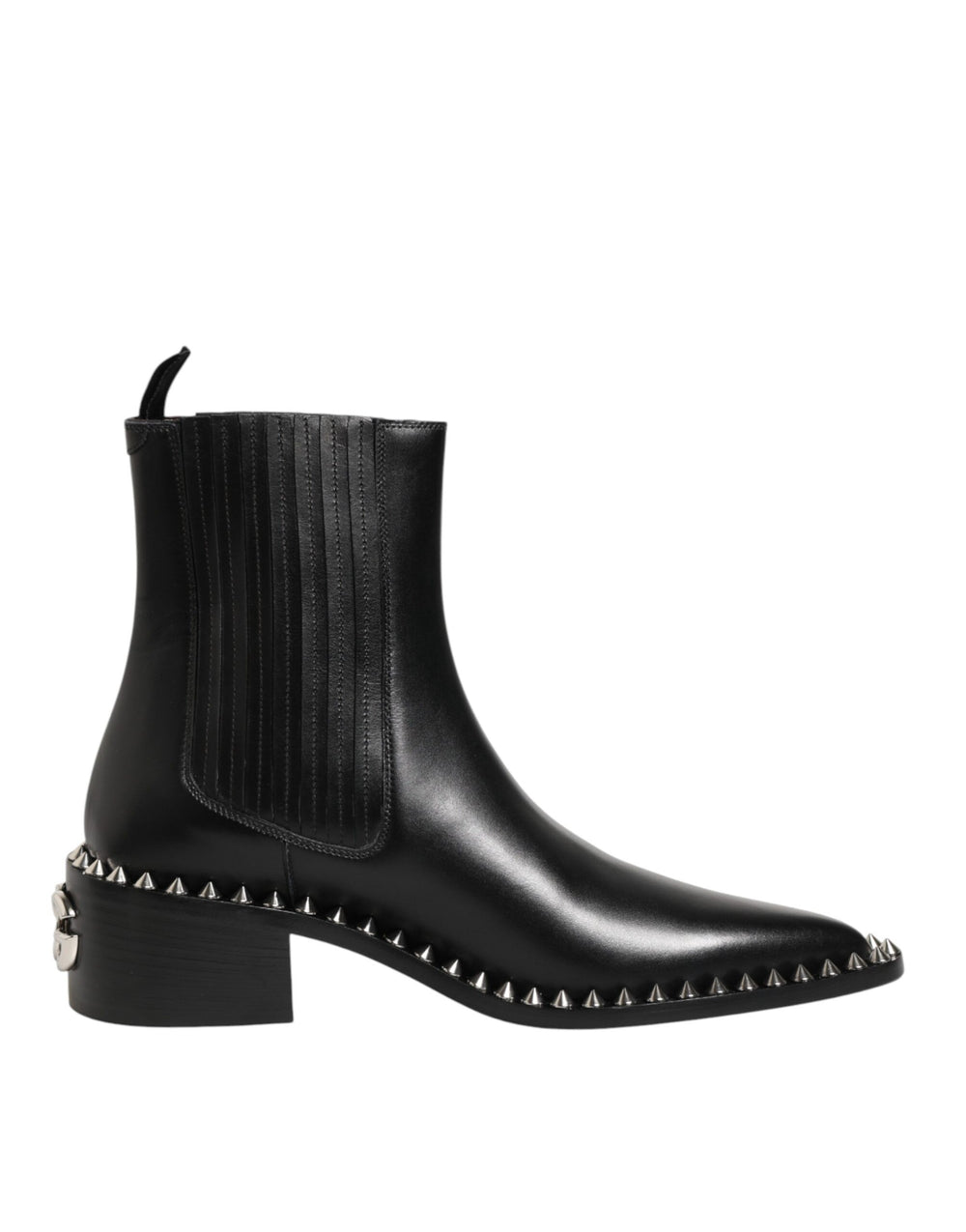 Dolce & Gabbana Studded Leather Chelsea Ankle Boots in Black