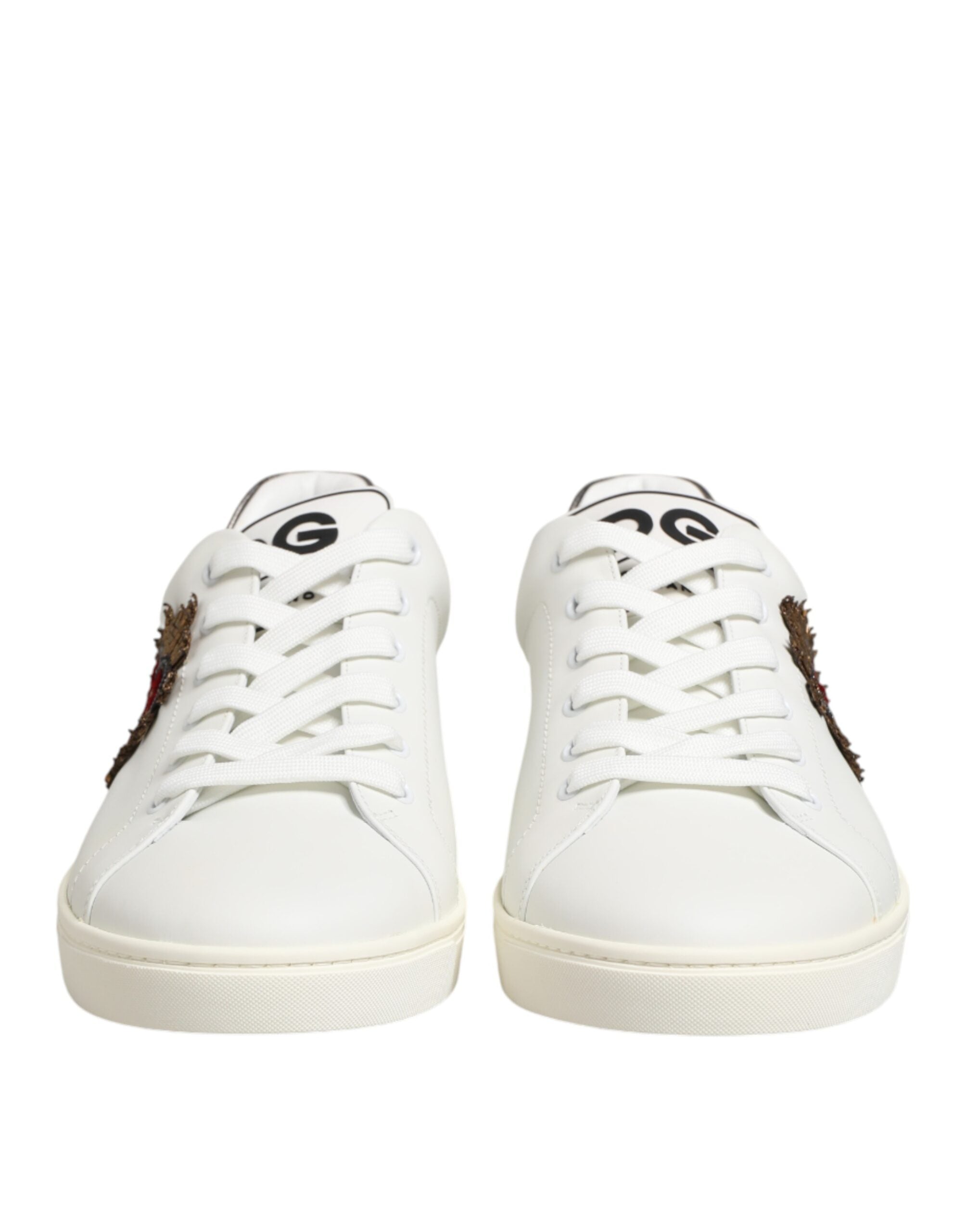 Dolce & Gabbana Δερμάτινα Sneakers με Καρδιά σε Λευκό