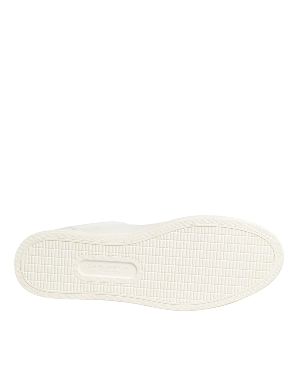 Dolce & Gabbana White Leather Heart Embellished Sneakers