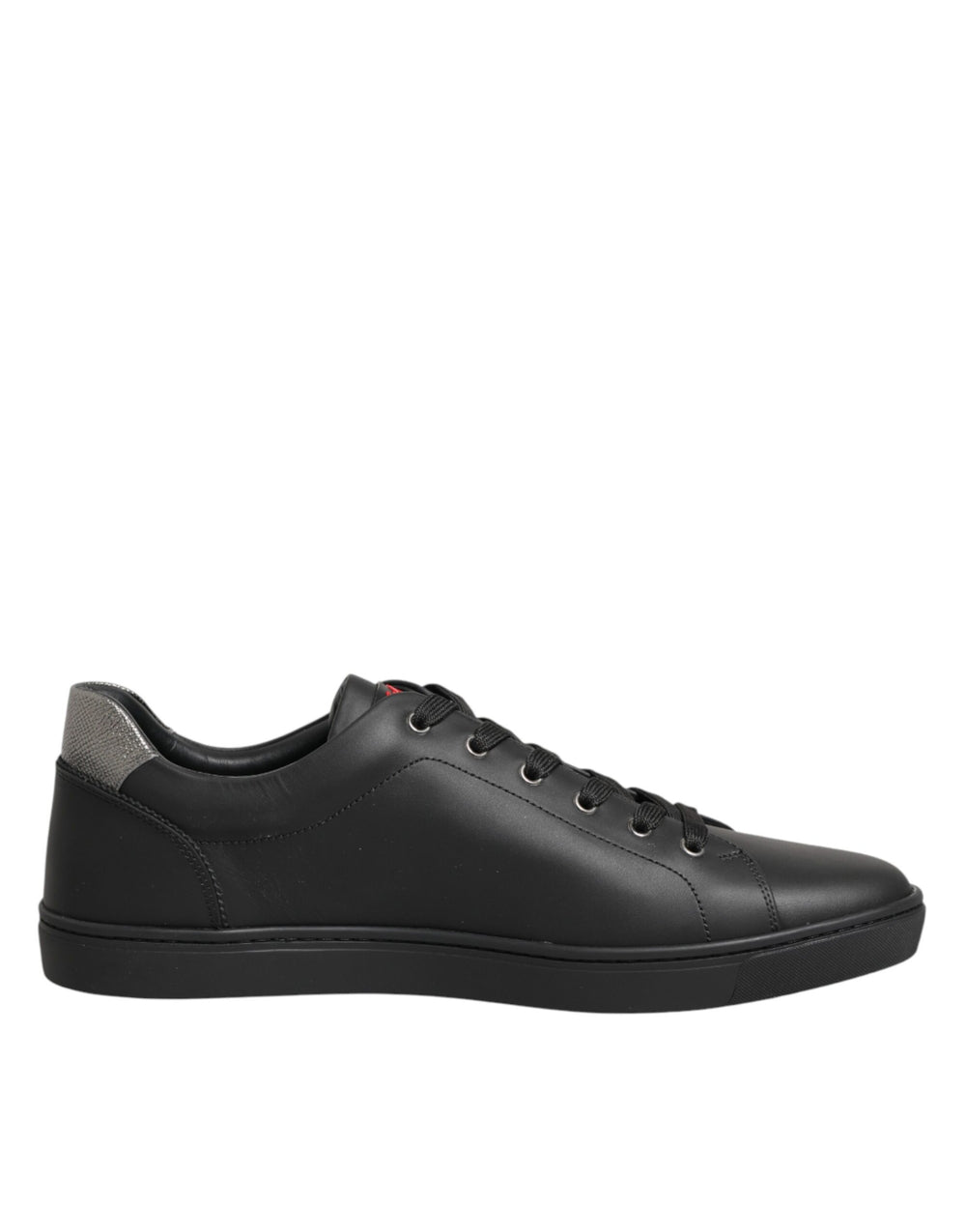 Dolce & Gabbana Calf Leather Heart Embellished Sneakers in Black
