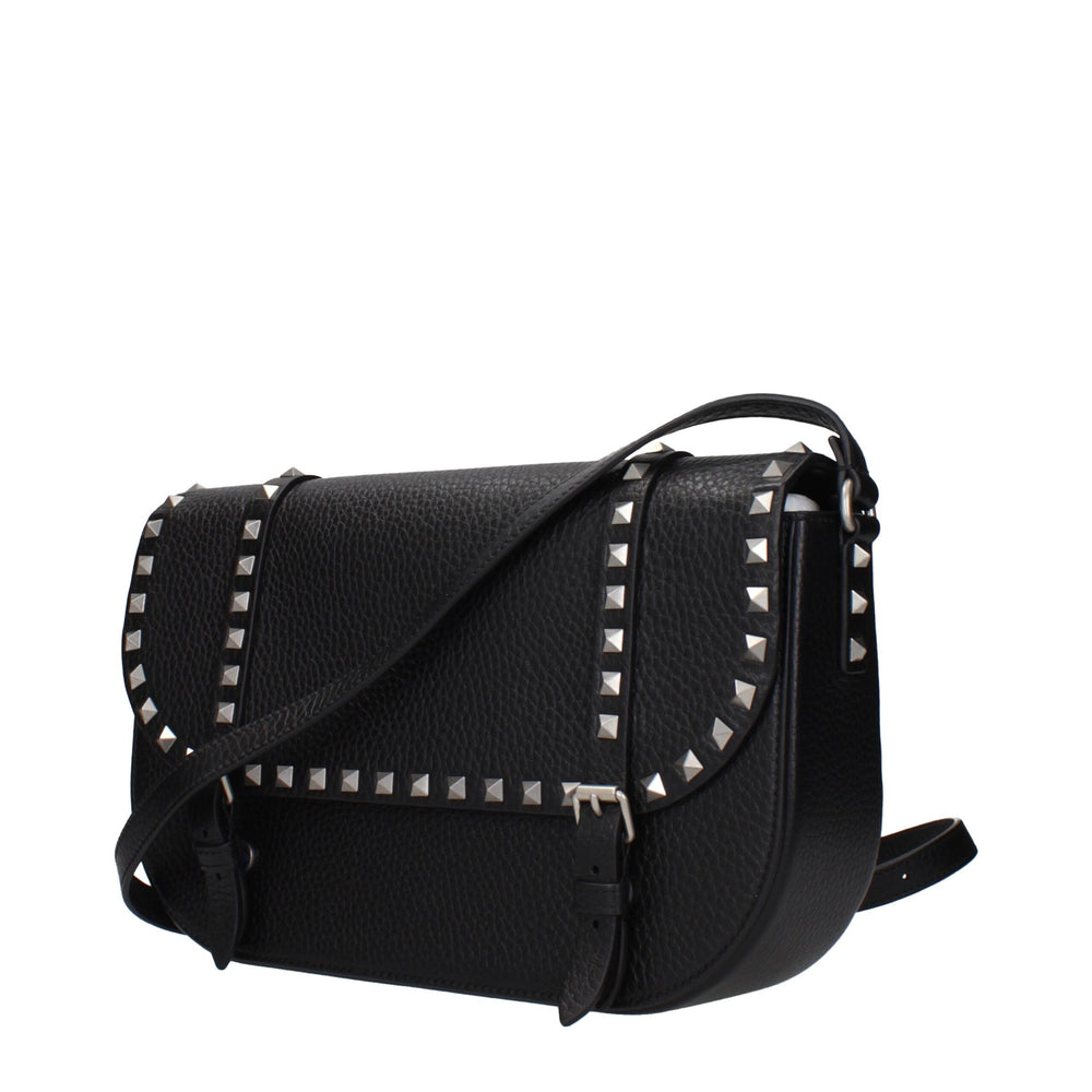 Valentino Garavani Δερμάτινη Crossbody Τσάντα σε Μαύρο
