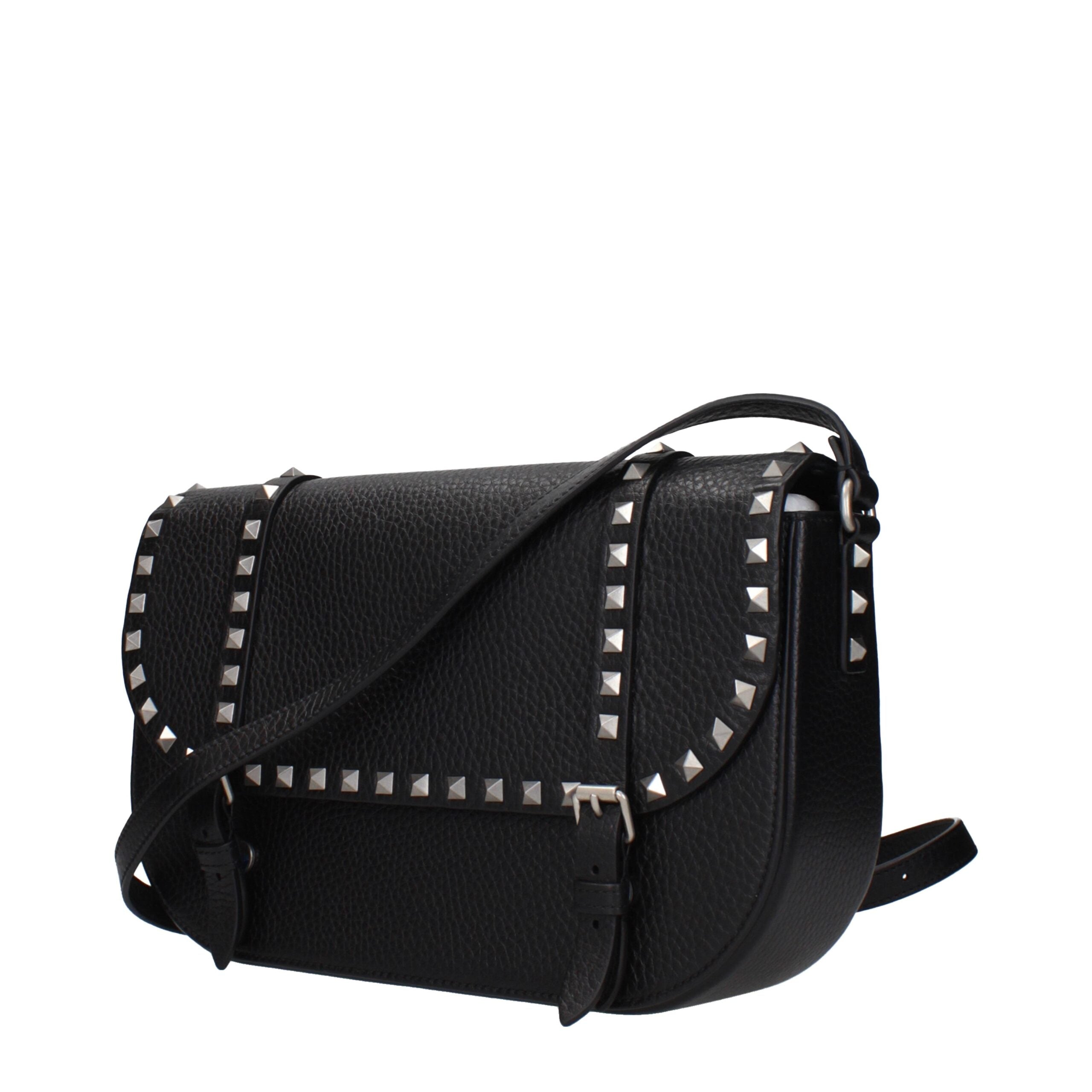 Valentino Garavani Δερμάτινη Crossbody Τσάντα σε Μαύρο