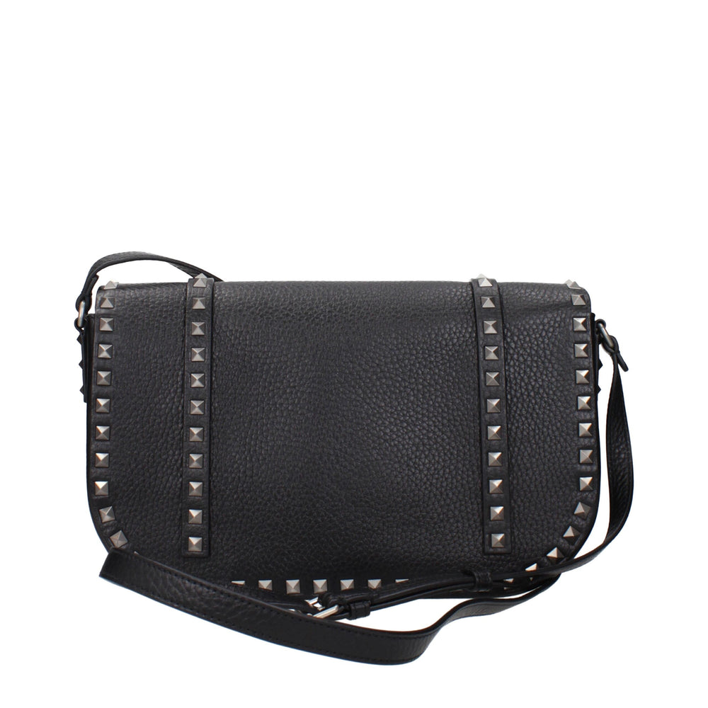 Valentino Garavani Δερμάτινη Crossbody Τσάντα σε Μαύρο
