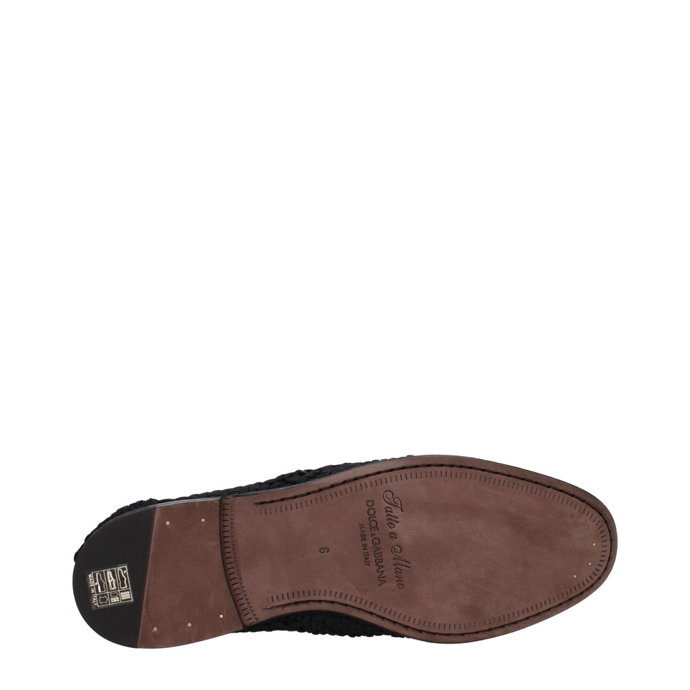 Dolce & Gabbana Fabric Oxford Shoes in Black