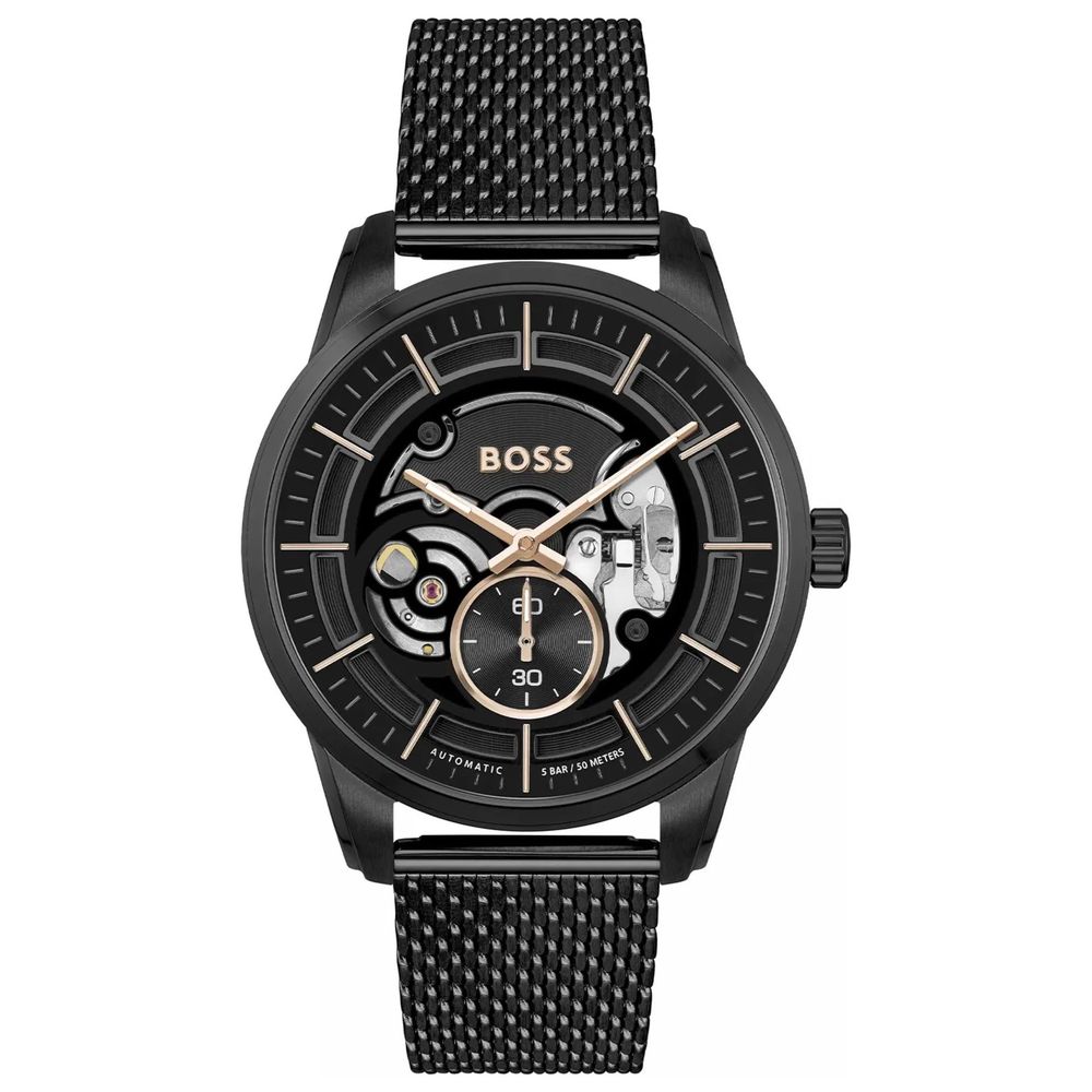 Black Stainless Steel Dress Watch mens luxury fashion - Mens Edit