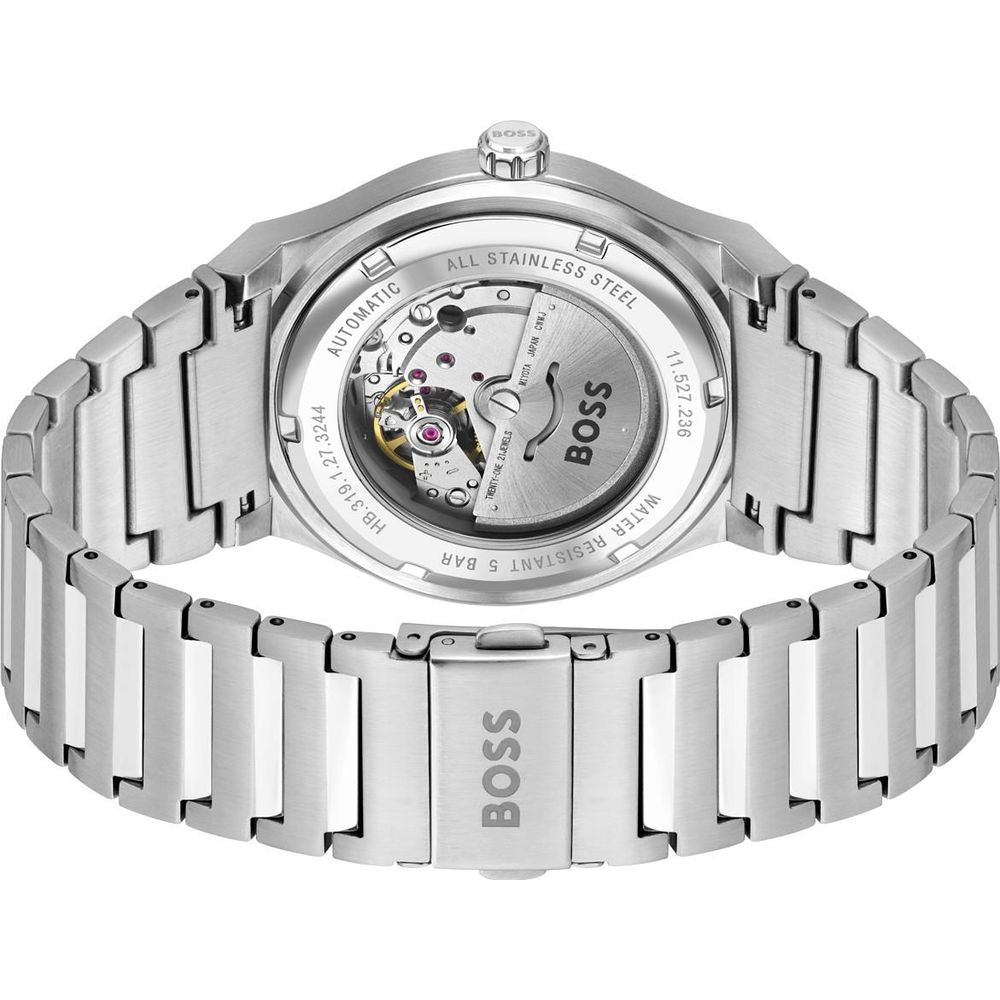 Hugo Boss Stainless Steel Automatic Dress Watch in Grey
