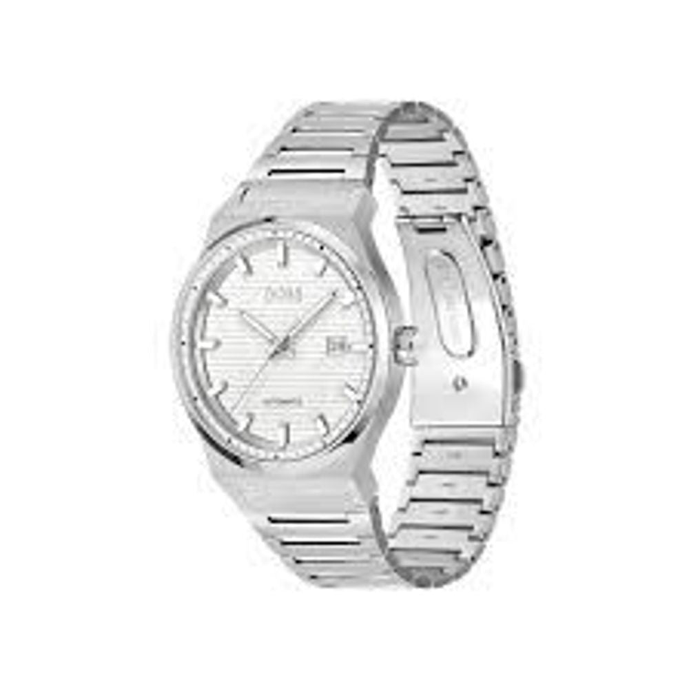 Hugo Boss Stainless Steel Automatic Dress Watch in Grey