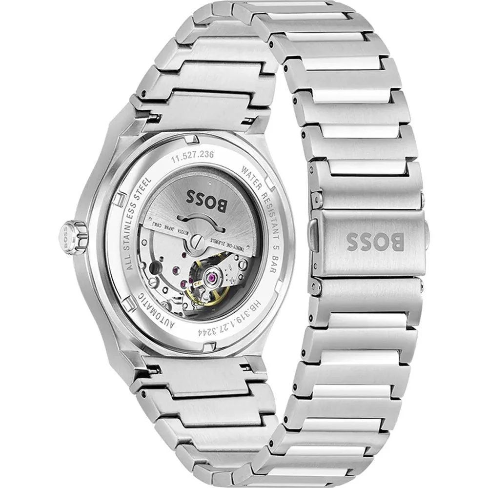 Hugo Boss Stainless Steel Automatic Dress Watch in Grey