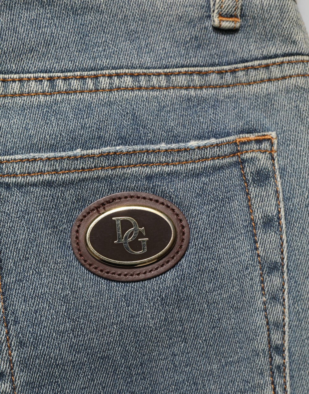 Dolce & Gabbana Two-Tone Skinny Denim Jeans in Blue