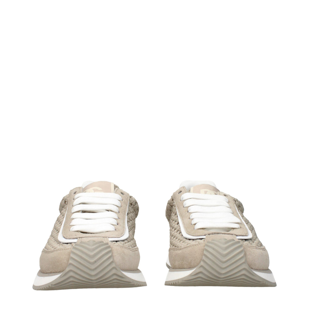 Dolce & Gabbana Fabric Low Top Sneakers in Beige