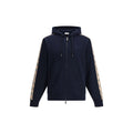 Burberry Blue Cotton Sweatshirt Zip-Up Hooded mens luxury fashion - Mens Edit