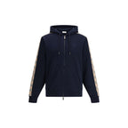 Burberry Blue Cotton Sweatshirt Zip-Up Hooded mens luxury fashion - Mens Edit