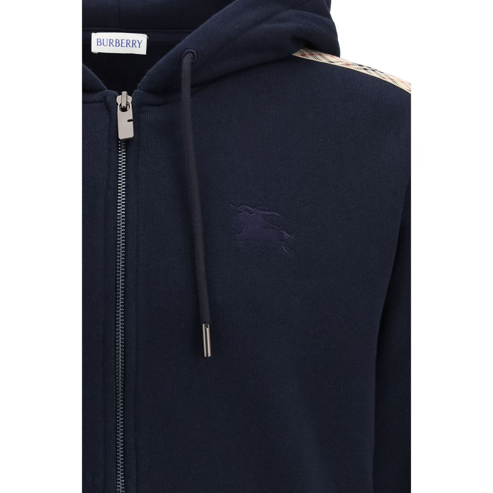 Burberry Blue Cotton Zip-Up Hoodie