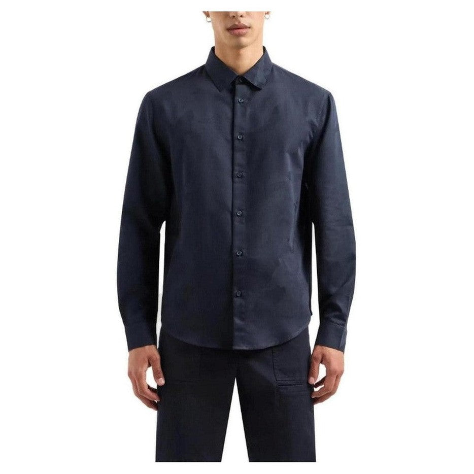 Armani Exchange Blue Cotton Men's Dress Shirt Style 2 - Designer | Mens Edit