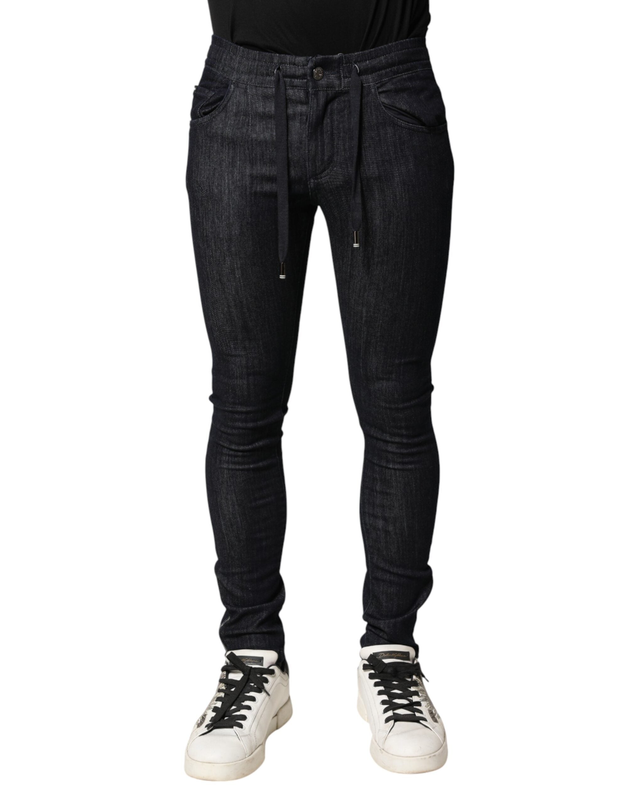Black Cotton Stretch Skinny Denim Men Jeans mens luxury fashion - Mens Edit