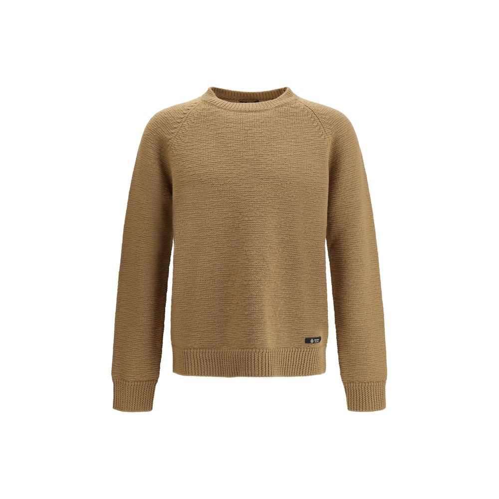 Prada Superfine Merino Wool Crew-Neck Sweater in Beige