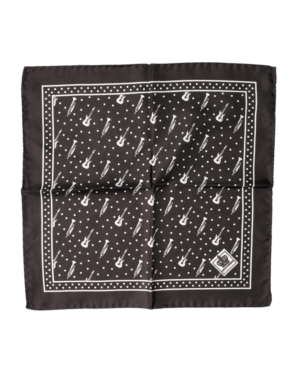 Black Guitar Trumpet Men Handkerchief Scarf mens luxury fashion - Mens Edit