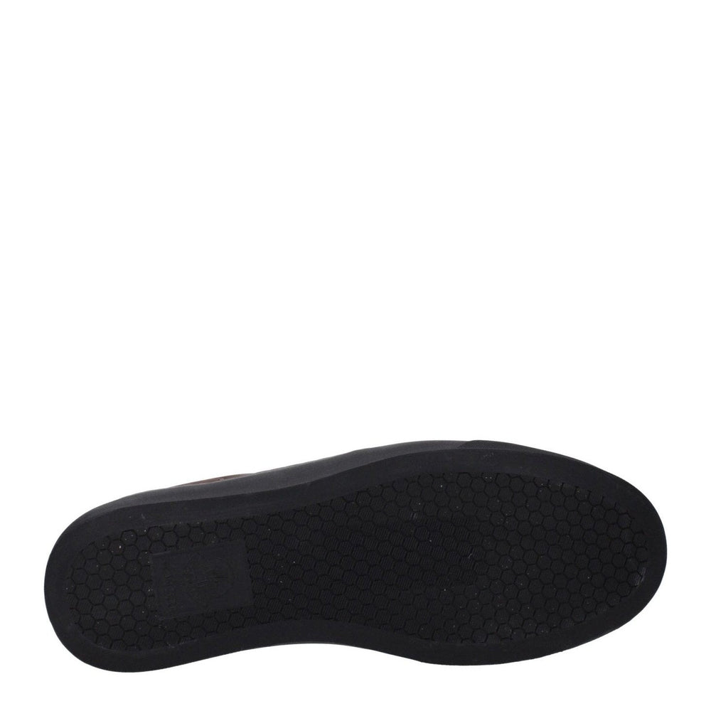 Moncler Leather Slip-On Loafers in Brown